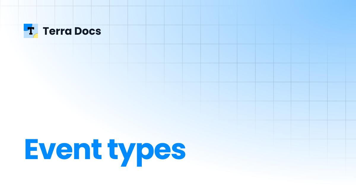 Event types | API Reference | Terra Docs